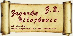 Zagorka Milojković vizit kartica
